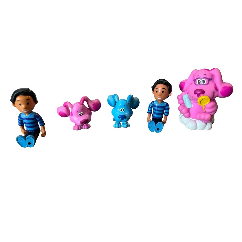 Blues Clues and You Figure Lot Josh Blue Magenta Plastic Toy Figures 5pc